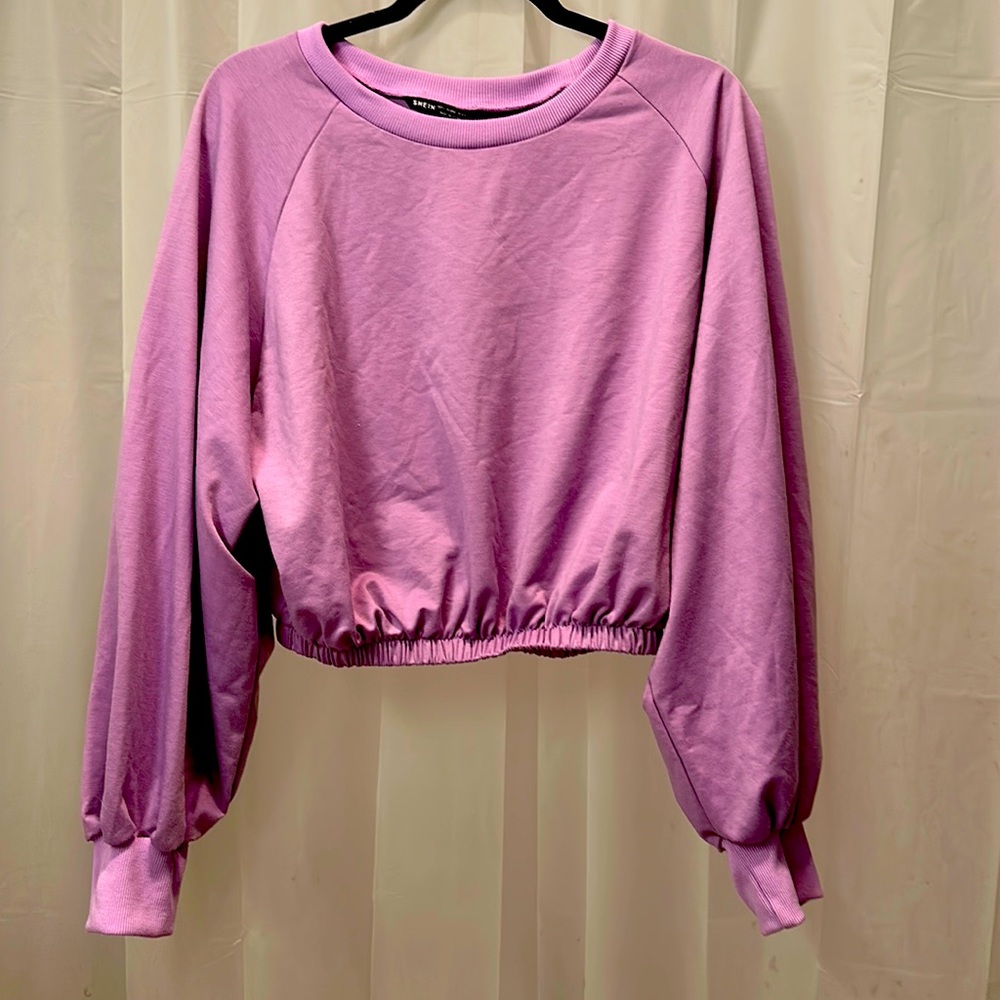 Purple Shein gathered sweater